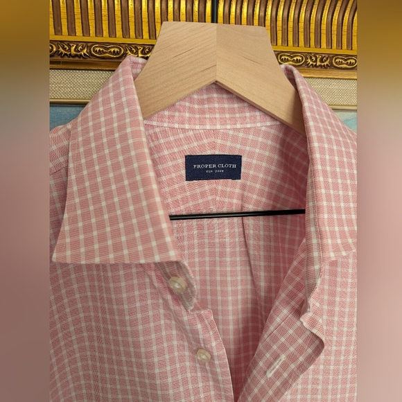 Proper Cloth Red Plaid Dress Shirt - Picture 3 of 5